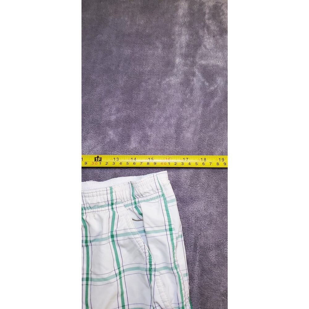 Nike Shorts Men's Size M Checkerboard White Green Beach Summer C1-218 - Picture 5 of 12